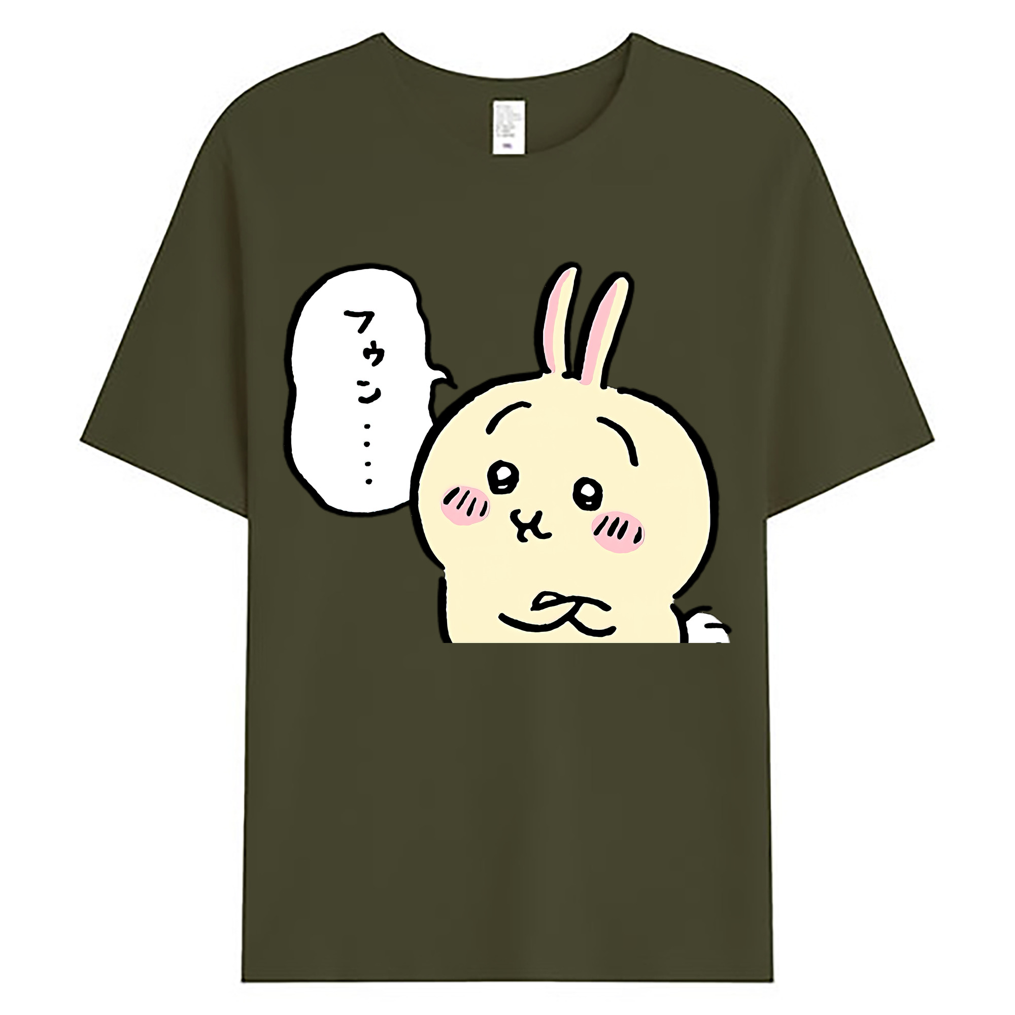 （画像用） ちいかわ うさぎ Chii-kawa usagi 綿100％ メンズ半袖Tシャツ｜肌触りやわらか＆通気性